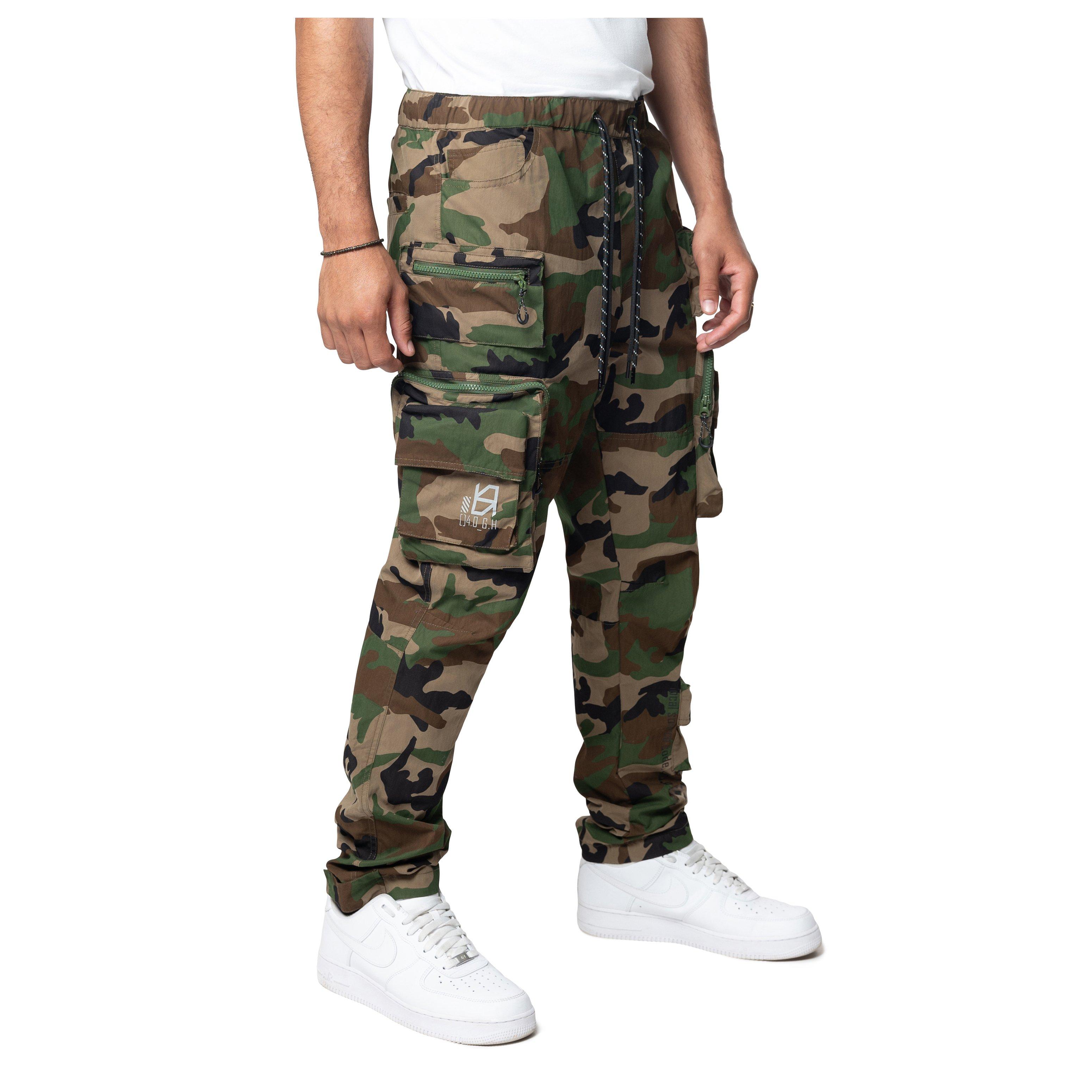 Mens slim fit camo fashion pants